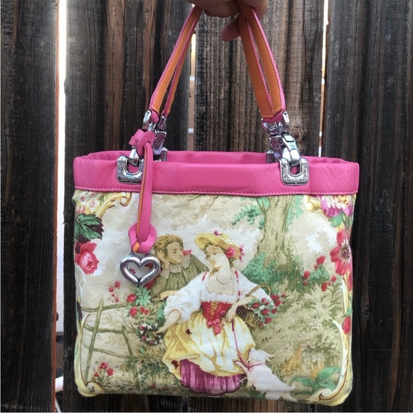 Brighton Jodie Pink Heart Leather Mini Handbag - reversible - Picture 7 of 13